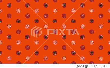 トマトのパターン素材 トマトのパターン素材 91432916