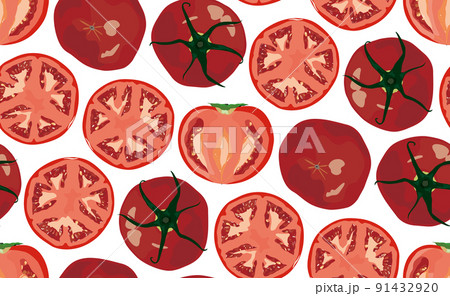 トマトのパターン素材 91432920