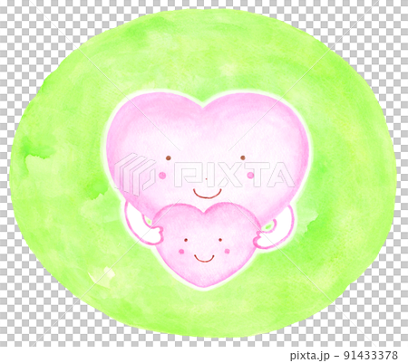 暖心親子(背景黃綠色) 暖心親子(背景黃綠色) 91433378