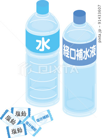 熱中症対策_水_経口補水液_塩飴_塩分補給 91433607