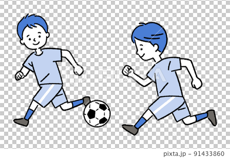足球男孩運球 91433860