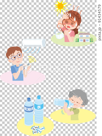 熱中症対策のイラスト 熱中症対策のイラスト 91434579