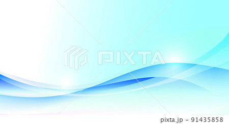 水と波の水面イメージ、背景ベクターイラスト壁紙素材 91435858