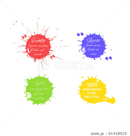 Quotes in blots. Vector different color blots with quote templates. 91438020