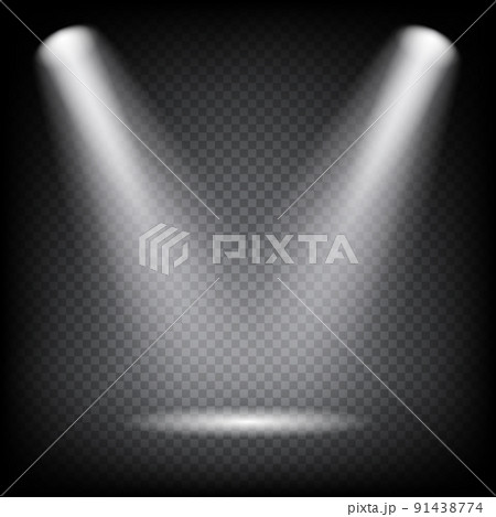 Spot lights on transparent background. Vector light effect. Spot lights on transparent background. Vector light effect. 91438774