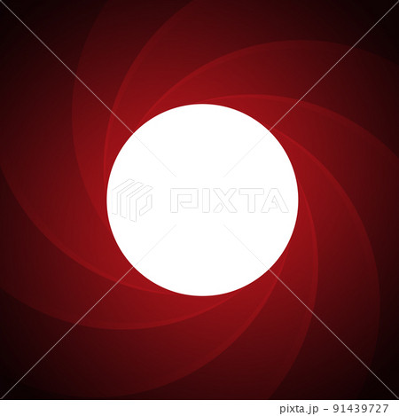 Barrel of a gun inside red background. Vector secret agent theme background. 91439727