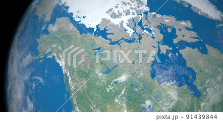 Northwest Passage in planet earth, aerial view from outer space 91439844