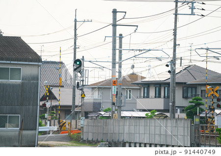 JR瀬戸大橋線早島駅近くの第三呑海寺踏切　岡山県岡山市南区 91440749