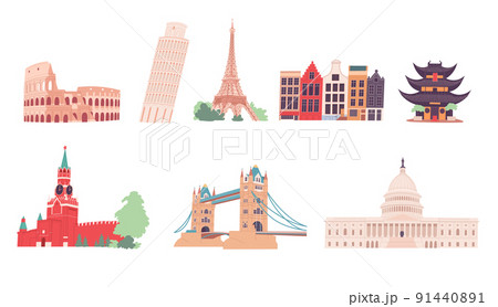 Architectural monuments famous tourist attractions and popular places. 91440891