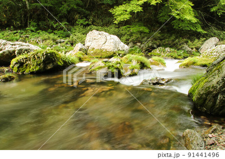 愛媛県内子町 小田深山渓谷の風景の写真素材