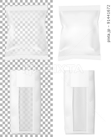 Paper bag for flour, tea, coffee, pasta, chips. Vector white soft packing 91441672