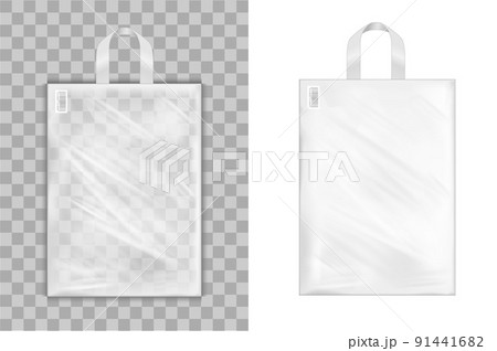 Transparent plastic shopping bag with with handle Transparent plastic shopping bag with with handle 91441682