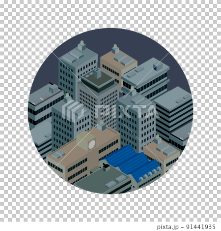 停電で暗闇になる都市 91441935