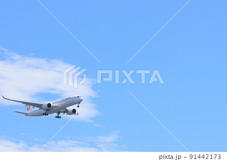 離陸する旅客機　上昇する旅客機 91442173