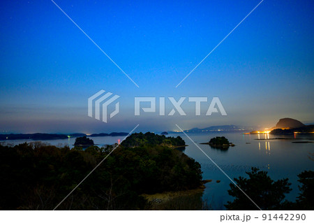 美しい天草の夜景風景「天草松島と天草五橋の絶景スポット」観光名所 美しい天草の夜景風景「天草松島と天草五橋の絶景スポット」観光名所 91442290