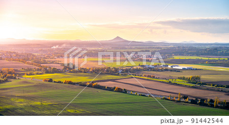 Panoramic sunset in Bohemian Paradise 91442544