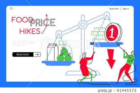 Food price hikes - modern flat design style web banner 91445573