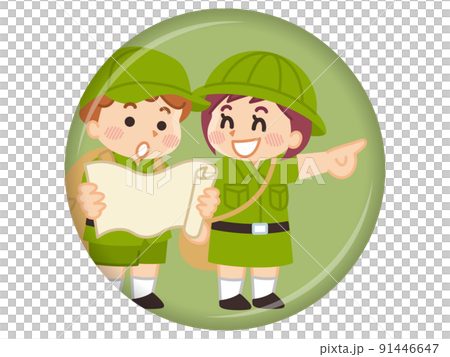 考察地圖的遠征孩子戶外童子軍冒險 考察地圖的遠征孩子戶外童子軍冒險 91446647
