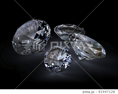 Dazzling diamond on black background 91447126