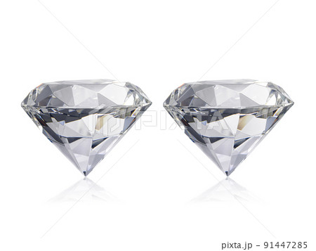 Dazzling diamond on white background Dazzling diamond on white background 91447285
