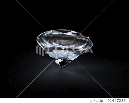 Dazzling diamond on black background Dazzling diamond on black background 91447286
