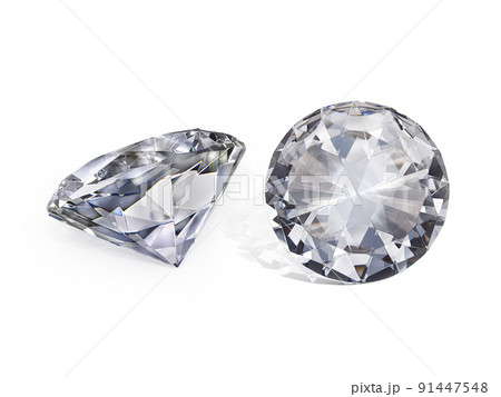 Dazzling diamond on white background 91447548