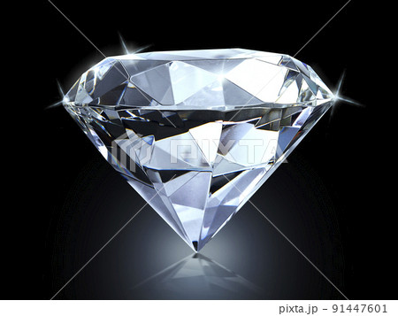 Dazzling diamond on black background Dazzling diamond on black background 91447601