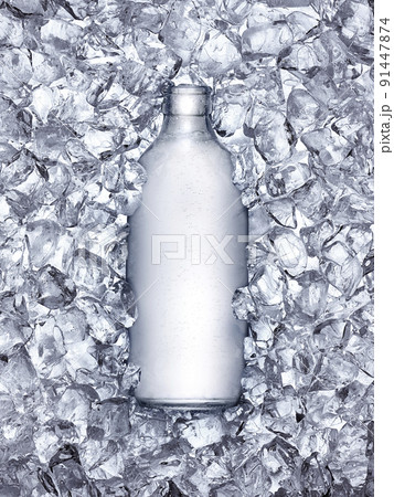soda bottle cooled in ice soda bottle cooled in ice 91447874