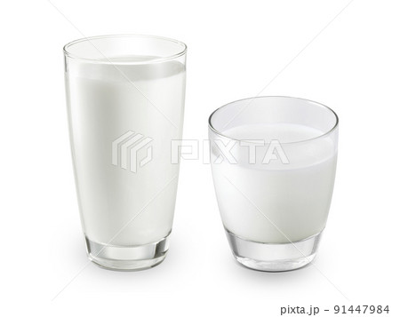 Glass of milk isolated on white background Glass of milk isolated on white background 91447984