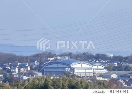 日進市の町並みとスポーツセンター(愛知県 日進市) 日進市の町並みとスポーツセンター(愛知県 日進市) 91448441