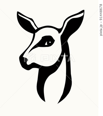 Beautiful noble deer. Vector drawing 91448678