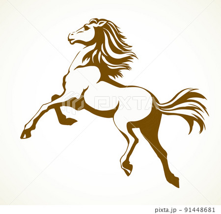 Galloping horse. Vector drawing icon 91448681