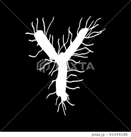 Metal music band's font.White letter with smudges on black background. 91449196