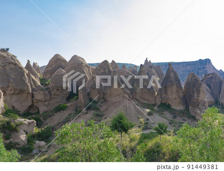 Cappadocia Cave city Uchhisar Landscapes of Cappadocia Tourist Turkey Cappadocia Cave city Uchhisar Landscapes of Cappadocia Tourist Turkey 91449381
