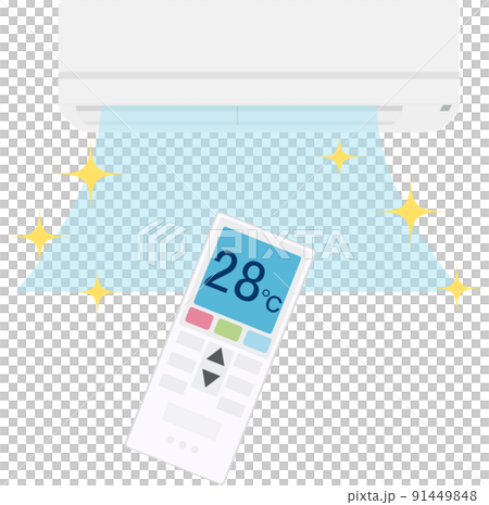 エアコン28度で節電効果のイラスト素材 ベクター エアコン28度で節電効果のイラスト素材 ベクター 91449848