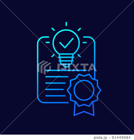 patent line icon on dark patent line icon on dark 91449984