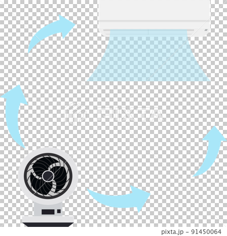 帶空調和循環器的風循環圖解矢量 91450064