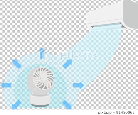 帶空調和循環器的風循環圖解矢量 91450065