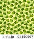 Seamless green background with maple leaves. 91450597