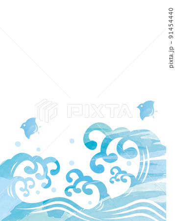 水彩風　かき氷のれん 91454440