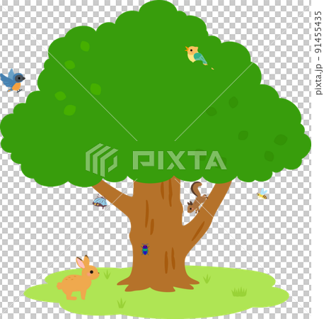 Animals and insects gathering on trees 91455435