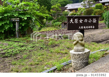 京都市 大原女の小径(花の道)と大原女石像 京都市 大原女の小径(花の道)と大原女石像 91455992