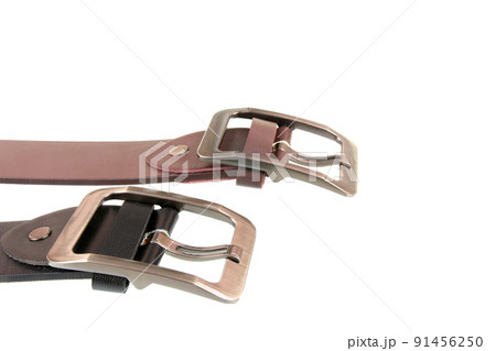 Isolated belt buckle on white background 91456250