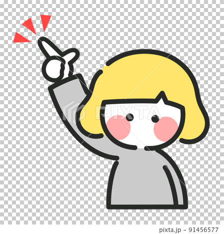 一個可愛的女孩做檢查姿勢的插圖 91456577