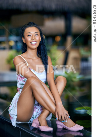 Beautiful Attractive Asian Woman smile and - Stock Photo [96198718] -  PIXTA