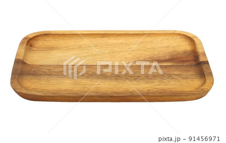 wood plate isolated on white background 91456971
