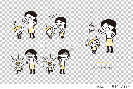 子供のしつけに関するイラストセット 91457559