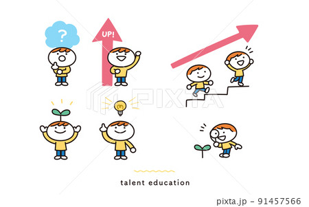 子供の才能に関するイラストセット 子供の才能に関するイラストセット 91457566