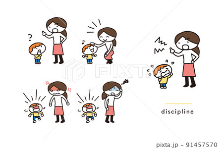 子供のしつけに関するイラストセット 91457570
