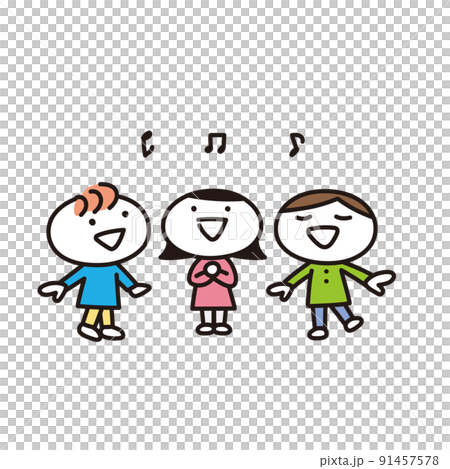 歌をうたう子供達のイラスト 91457578